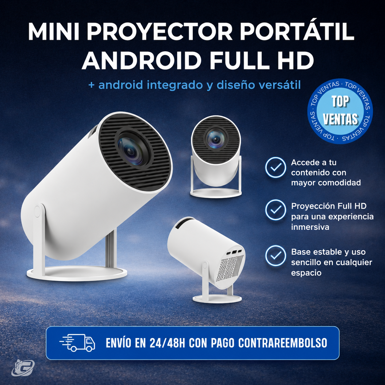 Mini proyector portátil Android Full HD