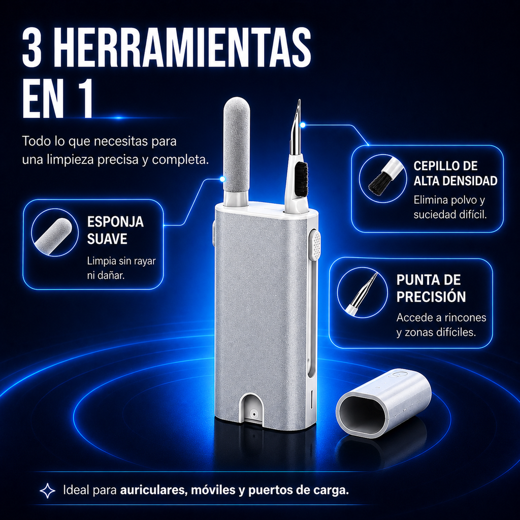 Limpiador Auriculares y móvil 5 en 1