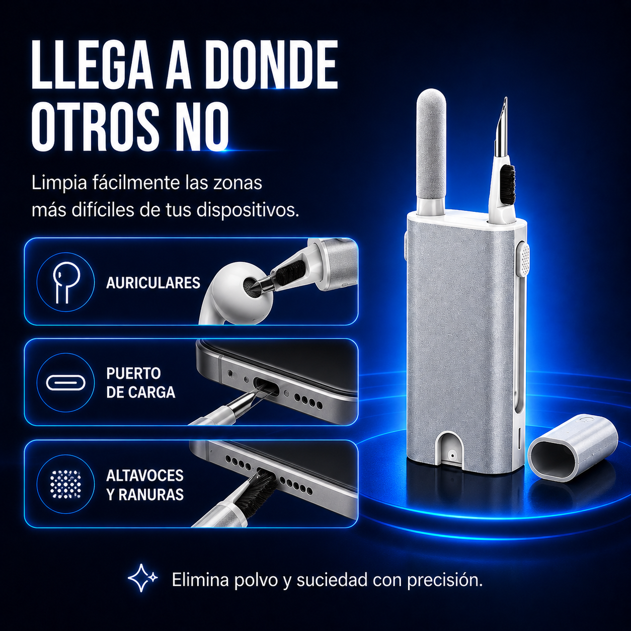 Limpiador Auriculares y móvil 5 en 1