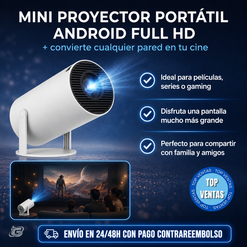 Mini proyector portátil Android Full HD