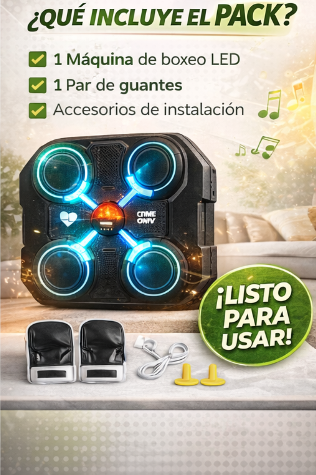 Maquina boxeo con musica (4pads)