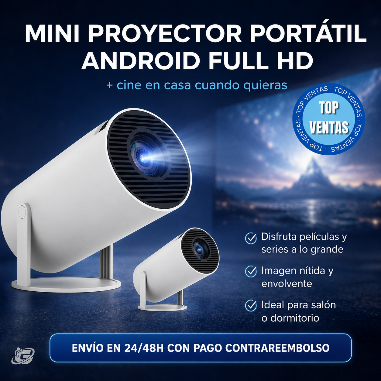 Mini proyector portátil Android Full HD