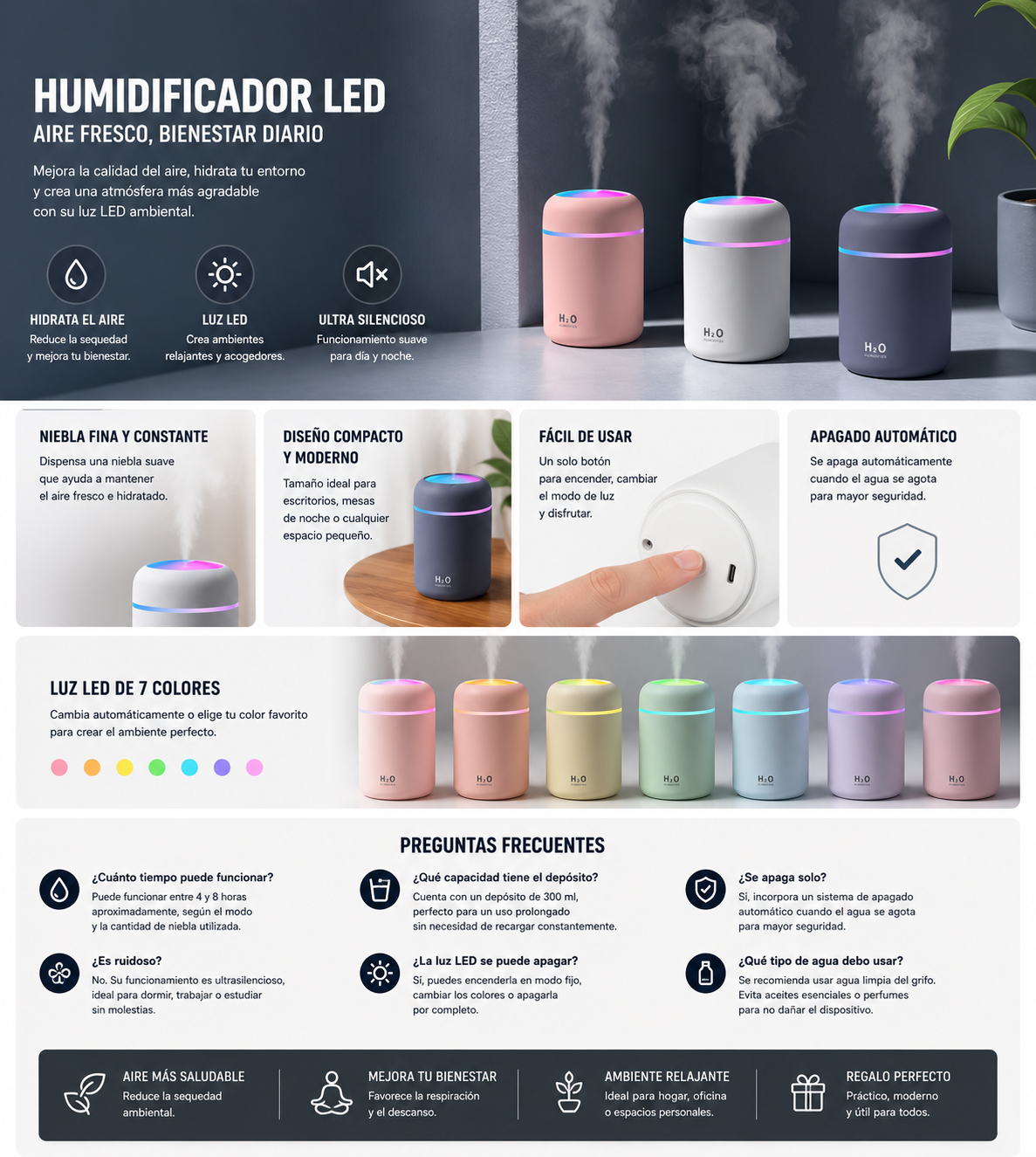 Humidificador LED